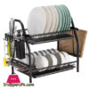 2 Tier Dish Rack Kitchen Shelf Organiser Black