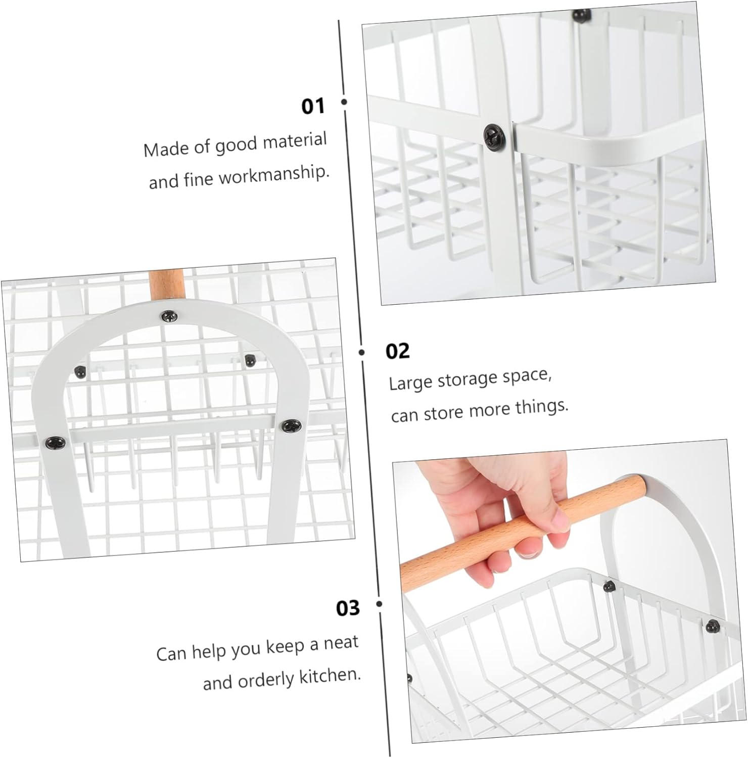 2- Tier Fruits Stand Fruit Storage Rack Stand Vegetable Holder Baskets Double Layer Fruit Basket Fruit Basket Kitchen French Country Wire Basket