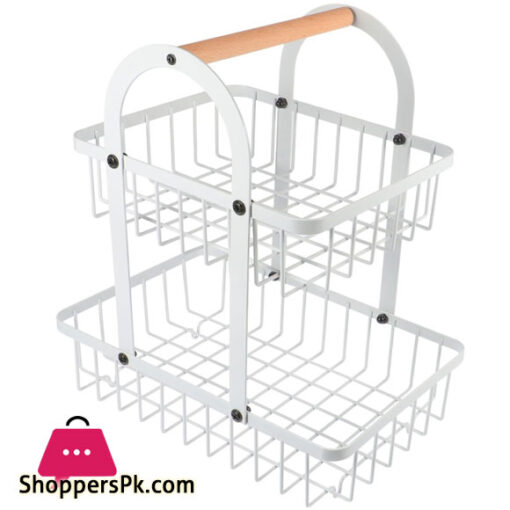 2- Tier Fruits Stand Fruit Storage Rack Stand Vegetable Holder Baskets Double Layer Fruit Basket Fruit Basket Kitchen French Country Wire Basket