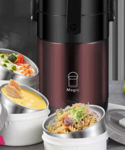 304 Stainless Steel Thermos Lunch Box Round Leak-Proof Multilayer Sealed Insulated Food Storage Container Work School Bento Box 2.6 Liter 15 304 Stainless Steel Thermos Lunch Box Round Leak-Proof Multilayer Sealed Insulated Food Storage Container Work School Bento Box 2.6 Liter - Image 5