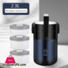 304 Stainless Steel Thermos Lunch Box Round Leak-Proof Multilayer Sealed Insulated Food Storage Container Work School Bento Box 2.3 Liter