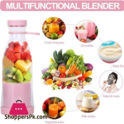 Bottle 420Ml Usb Rechargeable Juicer Blender 6 Blades Electric Blender Mini Portable Personal Size Juicer Cup Usb Rechargeable Mixer Food Grade Portable Fruit Juicer Machine Usb Rechargeable Juicer Blender 6 Blades Electric Blender Mi