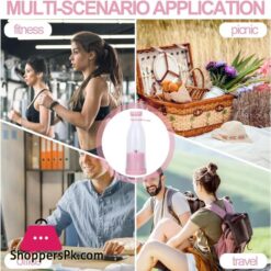 Bottle 420Ml Usb Rechargeable Juicer Blender 6 Blades Electric Blender Mini Portable Personal Size Juicer Cup Usb Rechargeable Mixer Food Grade Portable Fruit Juicer Machine Usb Rechargeable Juicer Blender 6 Blades Electric Blender Mi