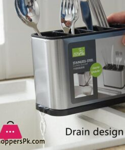 Knief Holder Tube Spoon Storage Box Rack Cutlery Organizer Tableware Draining Chopstick Cage With Water Outlet Tray