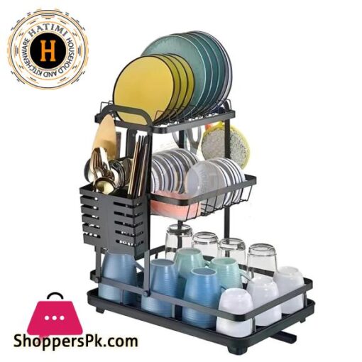 Dish Drying Rack 3 Tiers Detachable Dish Rack and Draining Board Set ...