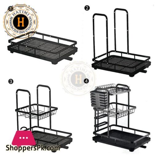 Dish Drying Rack 3 Tiers Detachable Dish Rack and Draining Board Set Organizer Rack with Utensil Holder