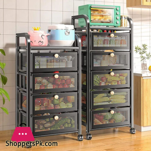 Drawer Type Detachable Household Fruit And Vegetable Rack Kitchen Storage Rack 2-Layer