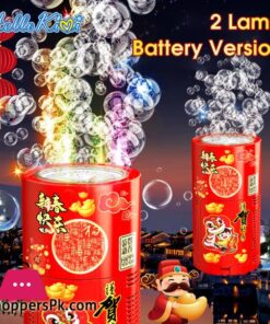 HelloKimi Bubble Blowing Machine Imitation Firework Electric Bubbles Music Light Colorful New Year Toys Children Gift Electric Bubble Machine Toy High capacity 13 Holes Bubble Toys