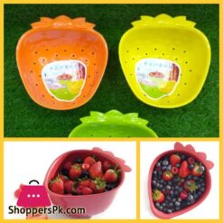 Multicolor Mini Strawberry Shape Plastic Fruit And Vegetable Washing Basket For Kitchen