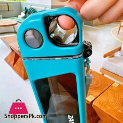 Techmanistan 350Ml Plastic Water Bottle With Pop Up Straw Lock Drinking Large Portable Travel Bottle Plastic Sports Bottle 350Ml Square Double Layer Classic Straw Water Bottle