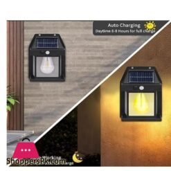 New Solar Tungsten Filament Lamp Outdoor Waterproof Intelligent Induction Wall Lamp Garden Villa