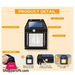 New Solar Tungsten Filament Lamp Outdoor Waterproof Intelligent Induction Wall Lamp Garden Villa