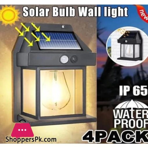 New Solar Tungsten Filament Lamp Outdoor Waterproof Intelligent Induction Wall Lamp Garden Villa