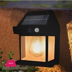 New Solar Tungsten Filament Lamp Outdoor Waterproof Intelligent Induction Wall Lamp Garden Villa