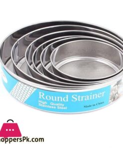 Round Stainless Steel Flour Sieve Strainer Set Of 6 9 Round Stainless Steel Flour Sieve Set Of 6