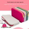 Silicone Toiletry Bag Portable Silicone Makeup Bag With Zipper Closure Detachable Strap For Travel Cosmetic Storage Pouch For Home On The Go Use Waterproof Silicone Cosmetic Bag