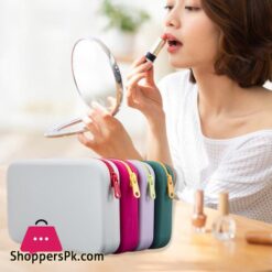 Silicone Toiletry Bag Portable Silicone Makeup Bag With Zipper Closure Detachable Strap For Travel Cosmetic Storage Pouch For Home On The Go Use Waterproof Silicone Cosmetic Bag