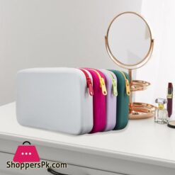 Silicone Toiletry Bag Portable Silicone Makeup Bag With Zipper Closure Detachable Strap For Travel Cosmetic Storage Pouch For Home On The Go Use Waterproof Silicone Cosmetic Bag