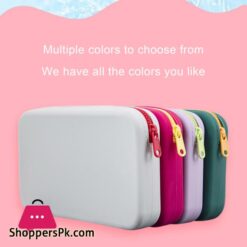 Silicone Toiletry Bag Portable Silicone Makeup Bag With Zipper Closure Detachable Strap For Travel Cosmetic Storage Pouch For Home On The Go Use Waterproof Silicone Cosmetic Bag