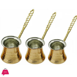 Turkish Hammard Design Golden 3-Piece Coffee Pot Set Mocha Pot
