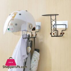 Wall Mounted Motorcycle Helmet Holder Display Stand Hanger Support Rack 4Pcs Hooks For Coats Hats Caps Punch Free Multipurpose Jing