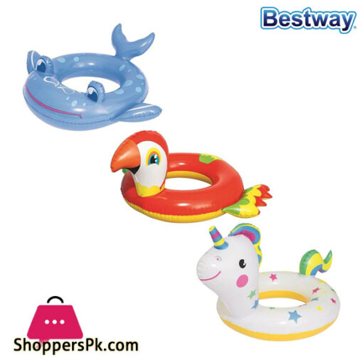 Bestway Baby Inflatable Happy Animal Swim Rings 3-6 Years