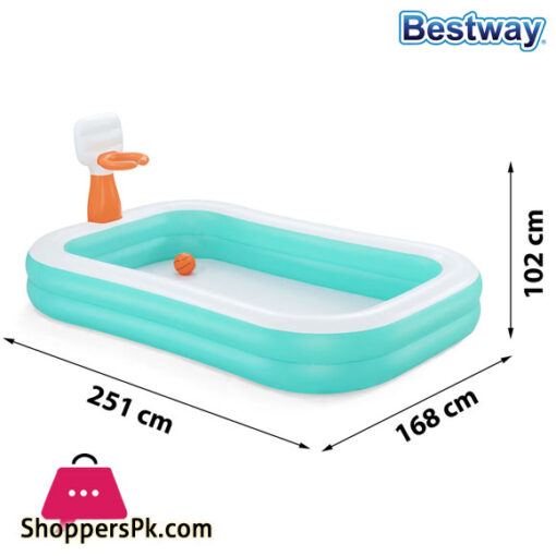 Bestway Dunk'N Splash Inflatable Pool 251 x 168 x 102 cm - 54445