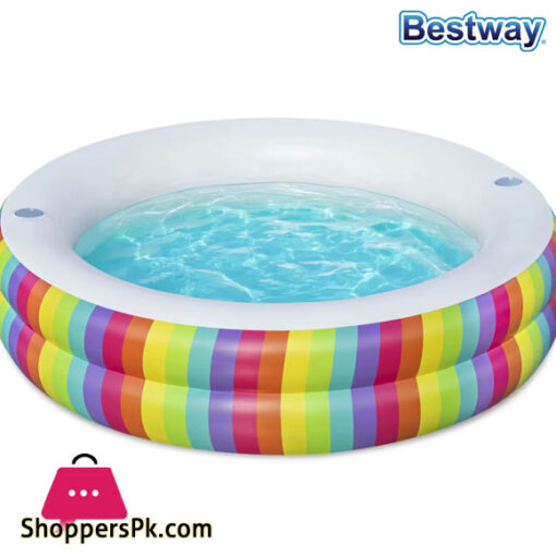 Bestway Portable PVC Indoor Rainbow Family Two Equal Ring Swimming Pool Inflatable - 54443