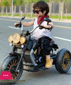 Children's Electric Motorcycle Tricycle 2-7 Years Old Kids Rechargeable Oversized Outdoor Cool Lights Toy Car For Kids Gift