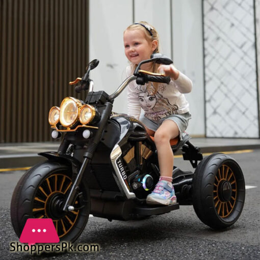 Children's Electric Motorcycle Tricycle 2-7 Years Old Kids Rechargeable Oversized Outdoor Cool Lights Toy Car For Kids Gift
