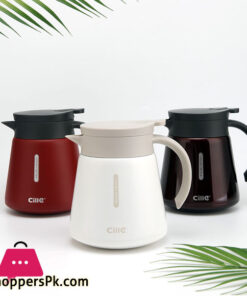 Cille 800ml Insulated Thermos Coffee Pot Tea Pot Stainless Steel Double Wall One Touch Lid Coffee Pot