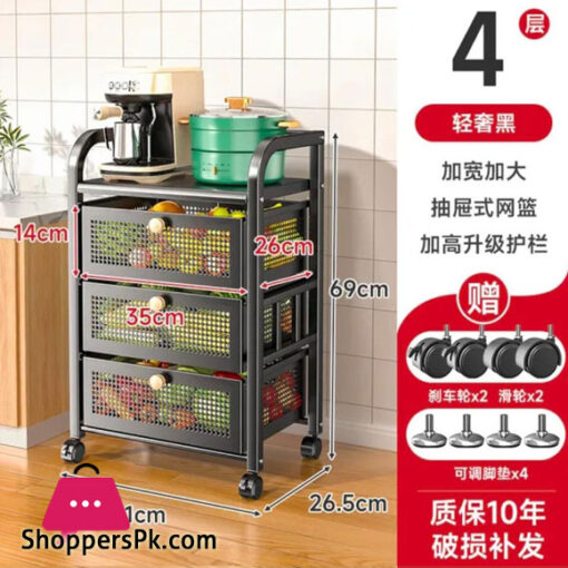 Drawer Type Detachable Household Fruit And Vegetable Rack Kitchen Storage Rack 5-Layer