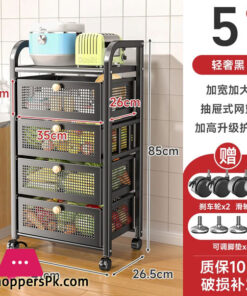 Drawer Type Detachable Household Fruit And Vegetable Rack Kitchen Storage Rack 5-Layer