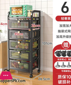 Drawer Type Detachable Household Fruit And Vegetable Rack Kitchen Storage Rack 6-Layer