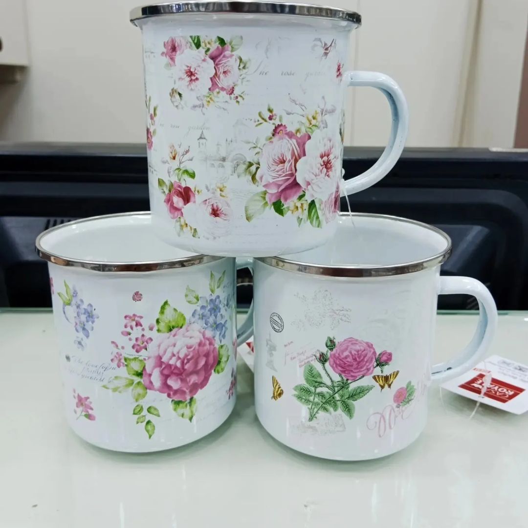 Enameled Ware (Taam Chini) Mugs 1-Pcs Random Color