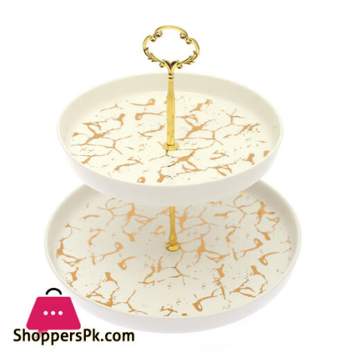 Fancy Gold 2 Tier Pastry Serving Dish