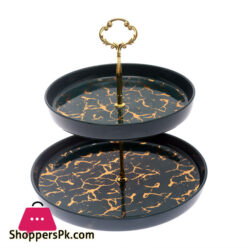 Fancy Gold 2 Tier Pastry Serving Dish
