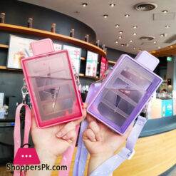 Flat Plastic Water Bottle Leak Proof Transparent Bottle For Outdoor Camping Sports 450Ml