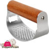Garlic Press Stainless Steel Rocker Dishwasher Safe Premium Wooden Handle Garlic Crusher