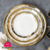 Gold Plated Ceramic Tableware Plate Set Of 18