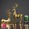 Golden Deer Resin Crafts Animal Ornaments Lovers Deer 2 Pcs