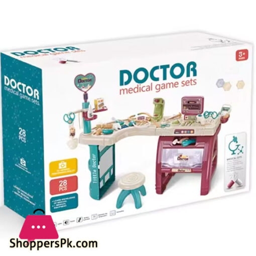 High Quality Simulation Medical Kit Mini Clinic Doctor Plastic Pretend Play Set Toys - 28Pcs