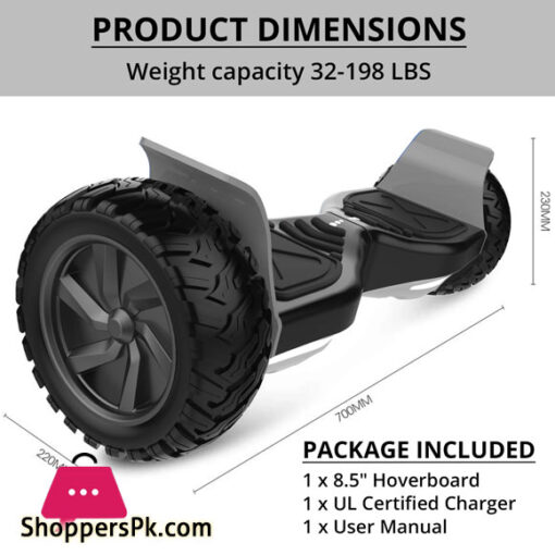 Hoverboard 8.5 inch Off-Road Electric Self Balancing Scooter All-Terrain Hover E-Scooter Board Bluetooth for Adult Kids