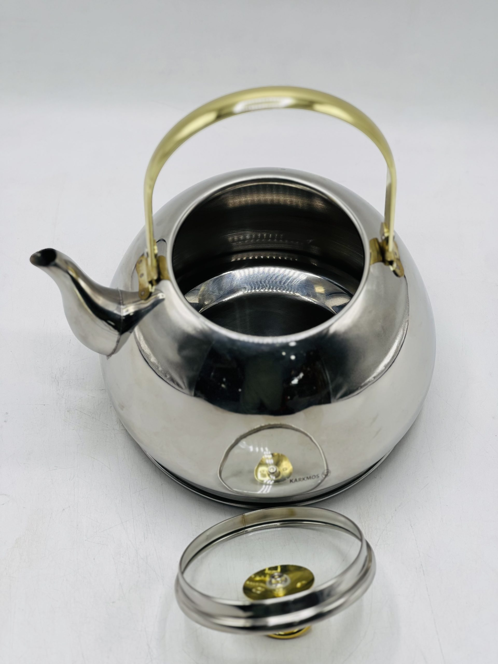 Karkmos Stainless Steel Kettle With Glass Lid 1.2 Liter