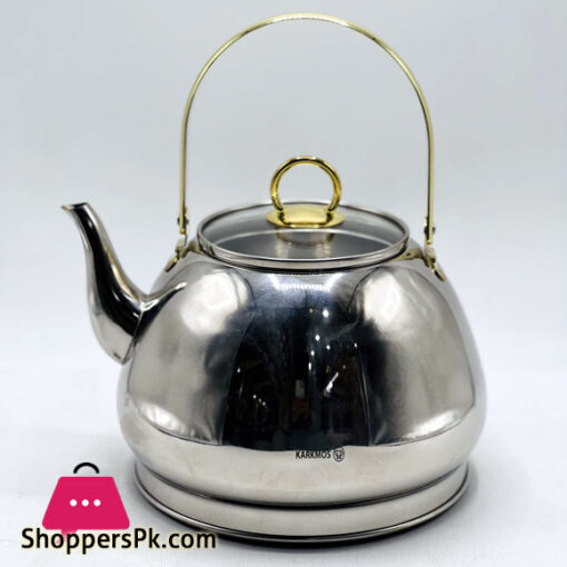 KARKMOS Stainless Steel Kettle with Glass Lid 3 Liter