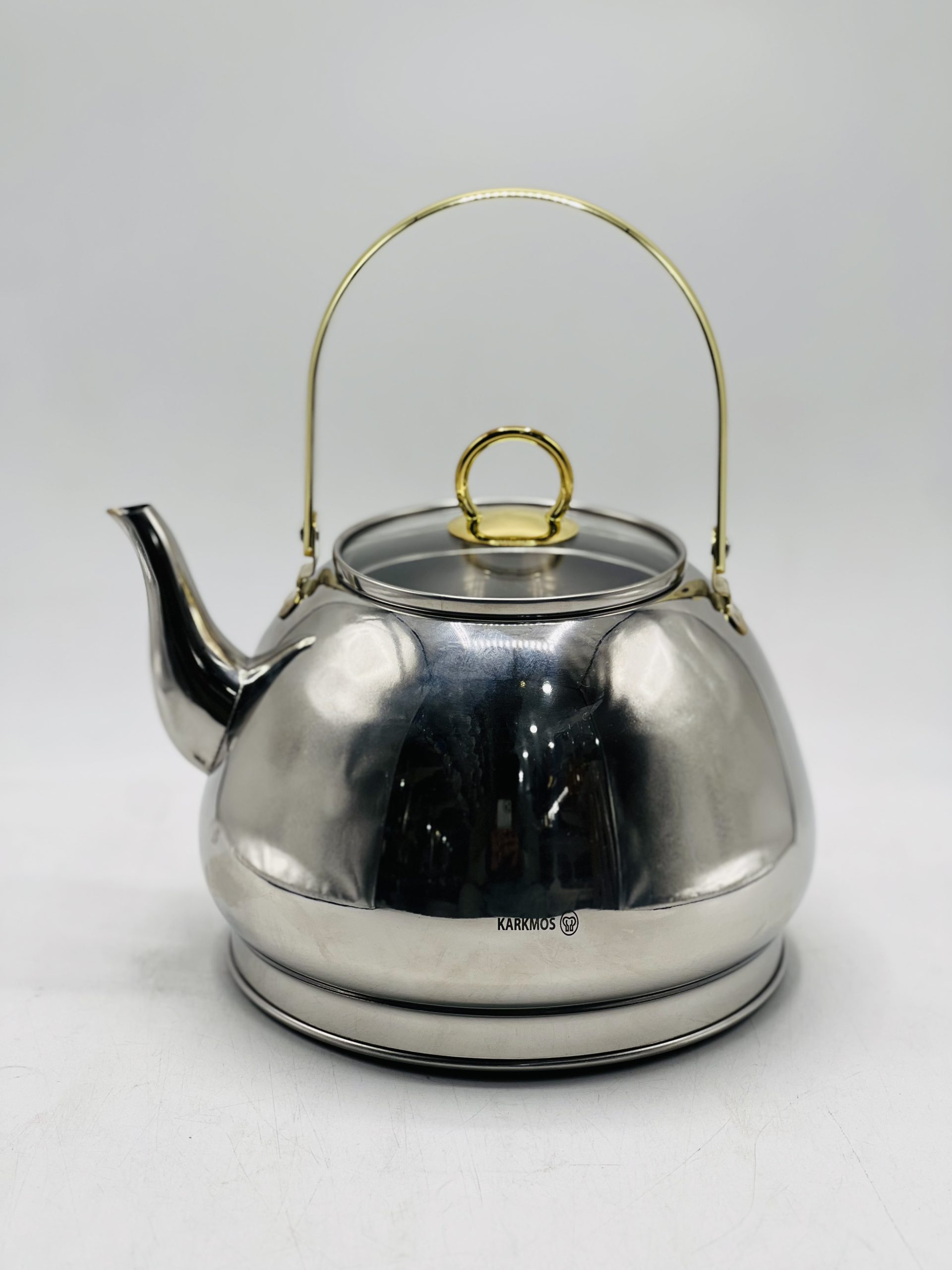 Karkmos Stainless Steel Kettle With Glass Lid 1.2 Liter