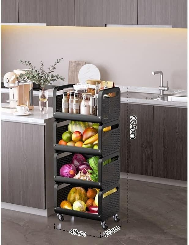 Kitchen Spice Storage Rack 4-Level Drop Tableware Rack Removable Storage Rack For Bathroom Storage Rack