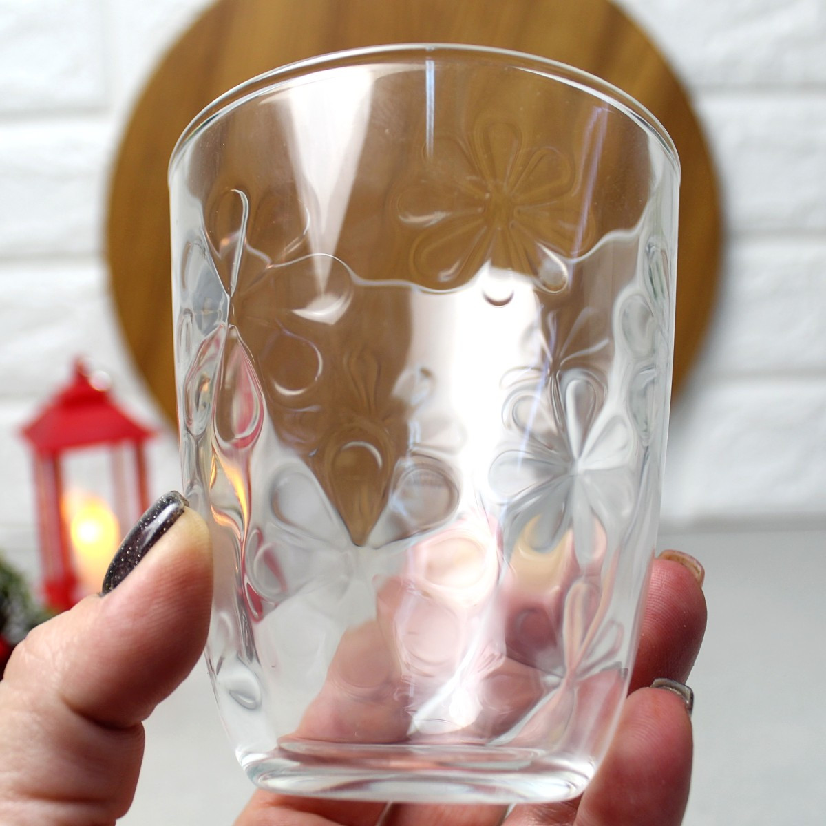 Luminarc Neo Flower Textured 31Cl Highball Water &Amp; Juice Glass Set Of 6 Tempered Glass