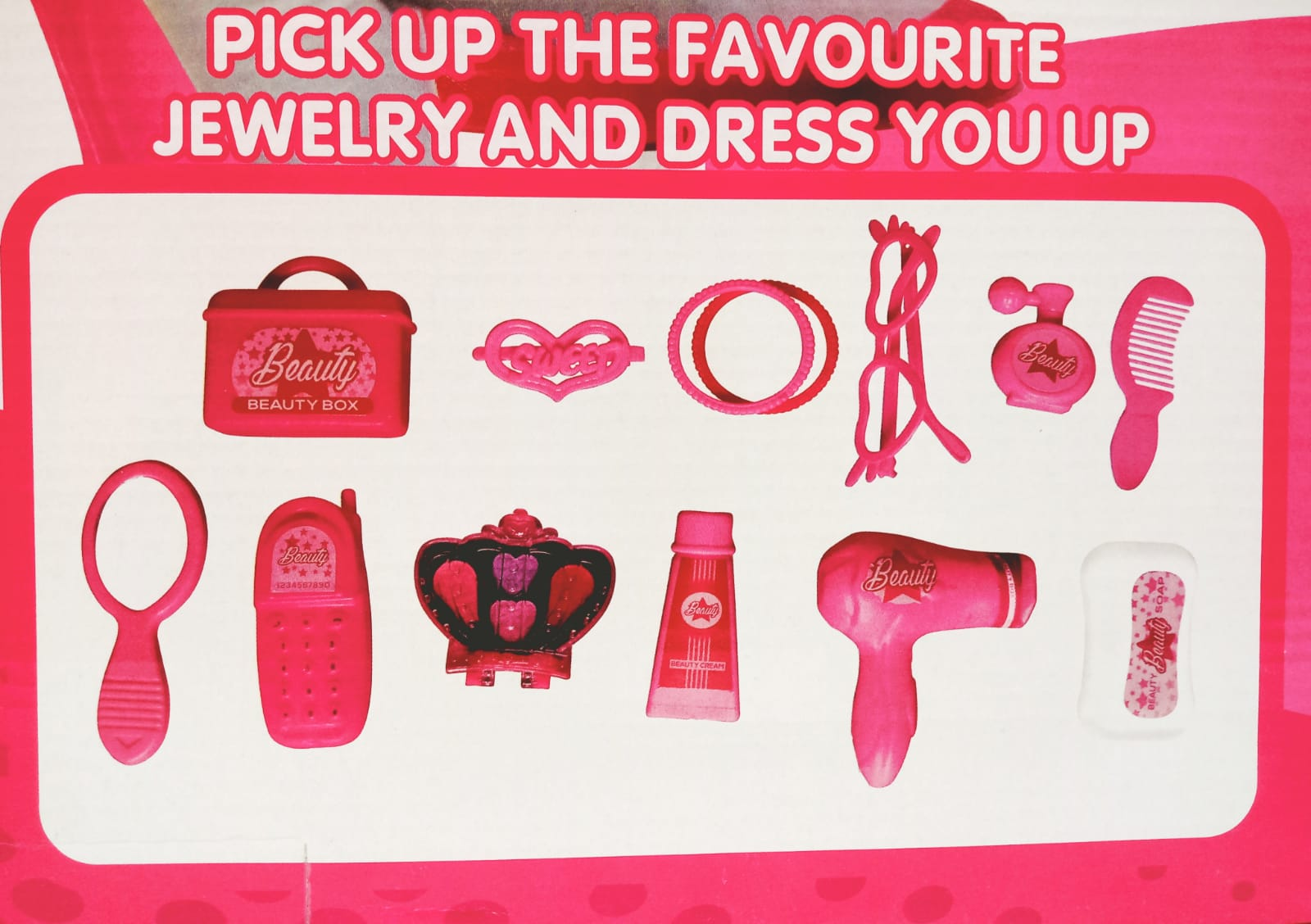 Makeup Toy Dressing Table With Stool And Accessories 21Pcs Toy For Girls Makeup Set