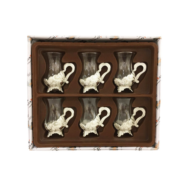 Orchid Tea Cup Set Of 6 Silver